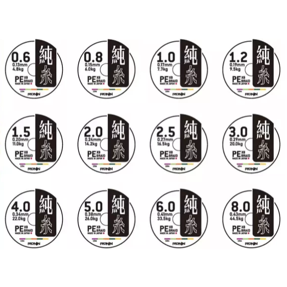 【LUREER】 船長指定最強PE線 RONIN 純系X8 PE編織線 日本製 100米 連盤PE線 PE 母線 PE線