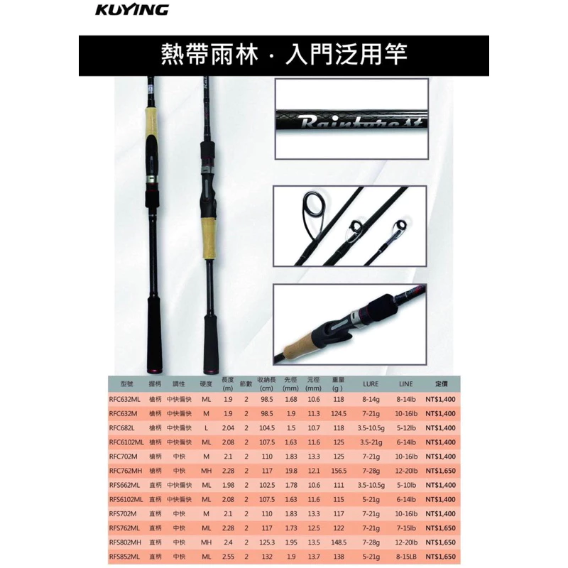 【LUREER】 酷影 KUYING 熱帶雨林 入門泛用竿 超多規格  高CP值 路亞竿 路亞 新手 鱸魚 捲仔 三間