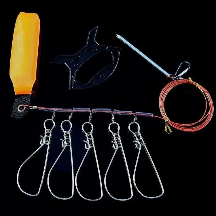 【LUREER】活魚扣 5扣 鋼索3.5米 魚網 控魚器 路亞 磯釣 根釣