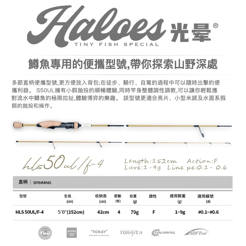 【LUREER】VALOROUS 萬路仕 光暈 溪流彈射竿 富士珠 TORAY碳布採用 高感度 輕量化 路亞竿