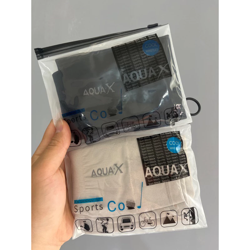 【LUREER】AQUAX 冰絲涼感袖套 黑/灰 UPF50+ 涼感 透氣 隔熱 袖套 遮陽