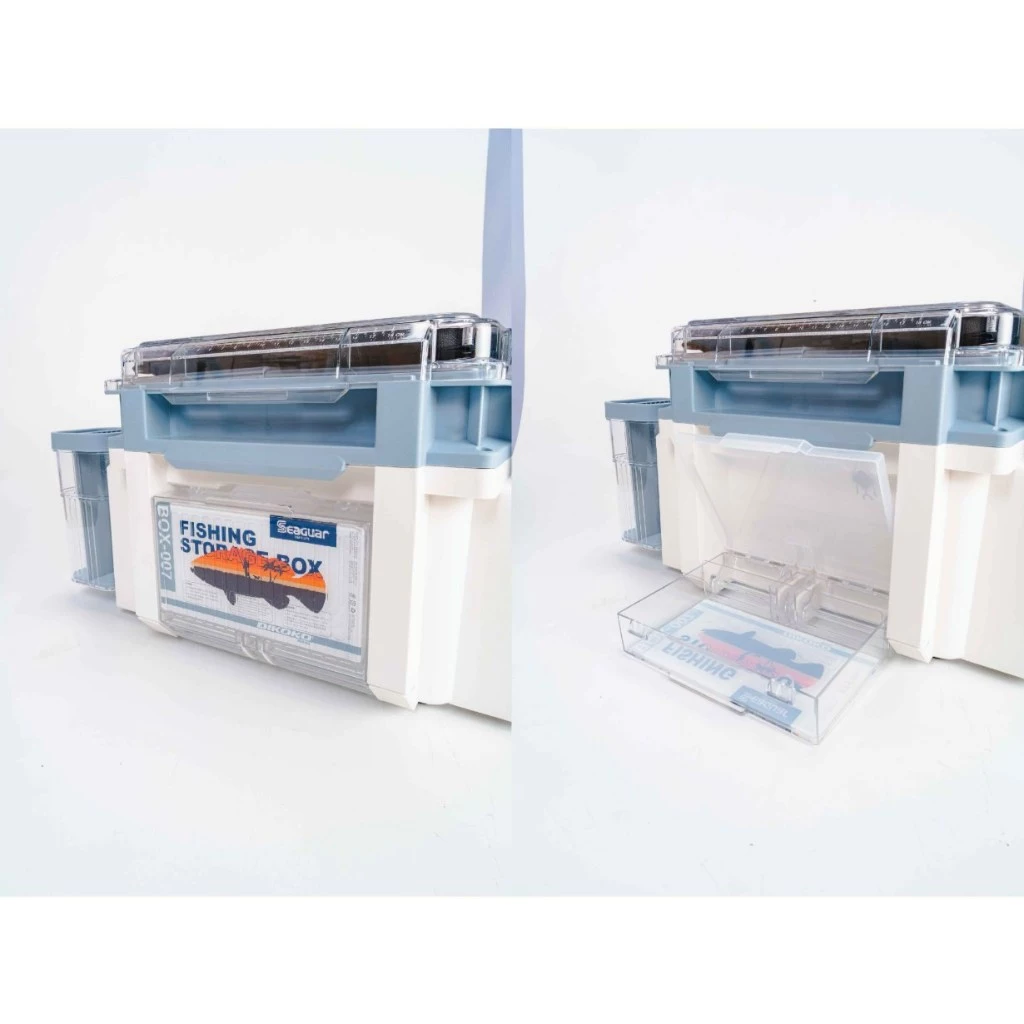 【LUREER】 SEAGUAR 多功能 路亞工具箱 <附置竿架*2+外掛置物盒*1> 置物箱 路亞箱 管池 船釣