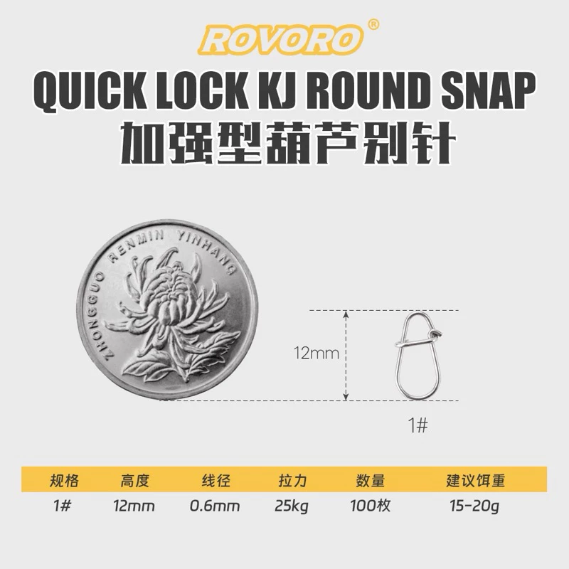 【LUREER】 ROVORO 高品質 葫蘆別針 100入 量販裝 加強型 路亞 別針 葫蘆型 米諾 亮片 鉛筆 微物