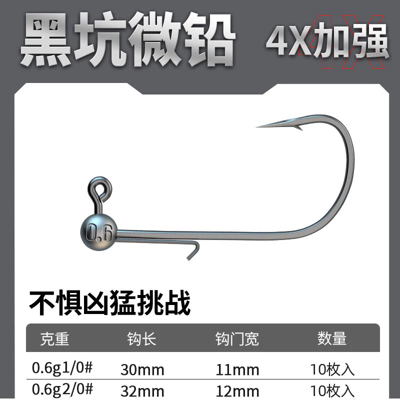 【LUREER】 微鉛 4倍強 鉛頭鉤 0.6克-2.7克 10入一盒 高壓場 管池必備 黑鱸 鱸魚 軟蟲 加州鱸魚