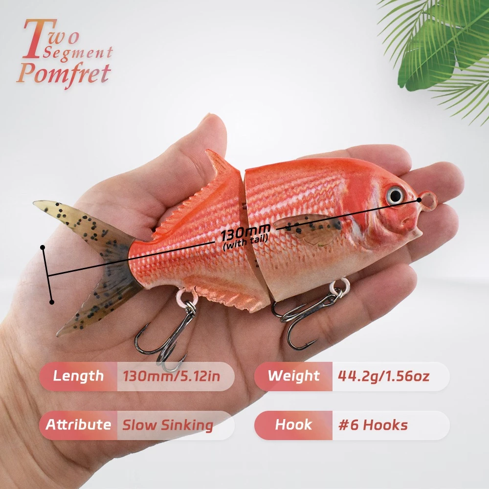 【LUREER】 牛港鰺 迷你GT 雙節魚 44克 <金屬連接設計> 路亞 管池 黑鱸 石斑 百甲