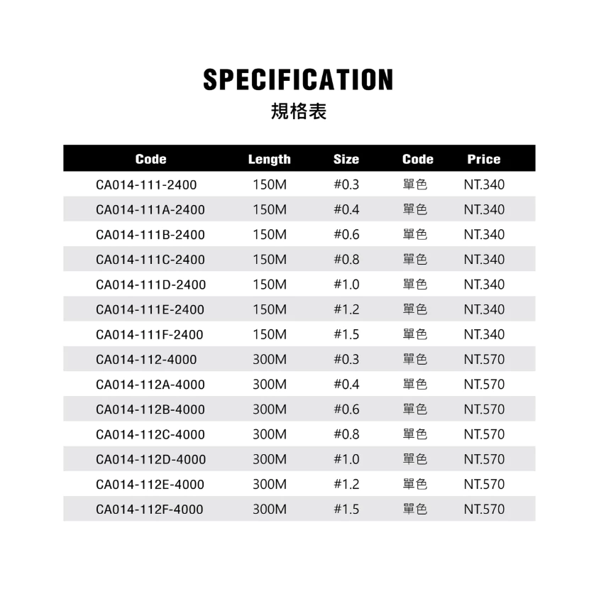 【LUREER】 WEFOX HAVEN X4 PE LINE (單色) 路亞 四編 PE線 高耐磨 溪流 根魚