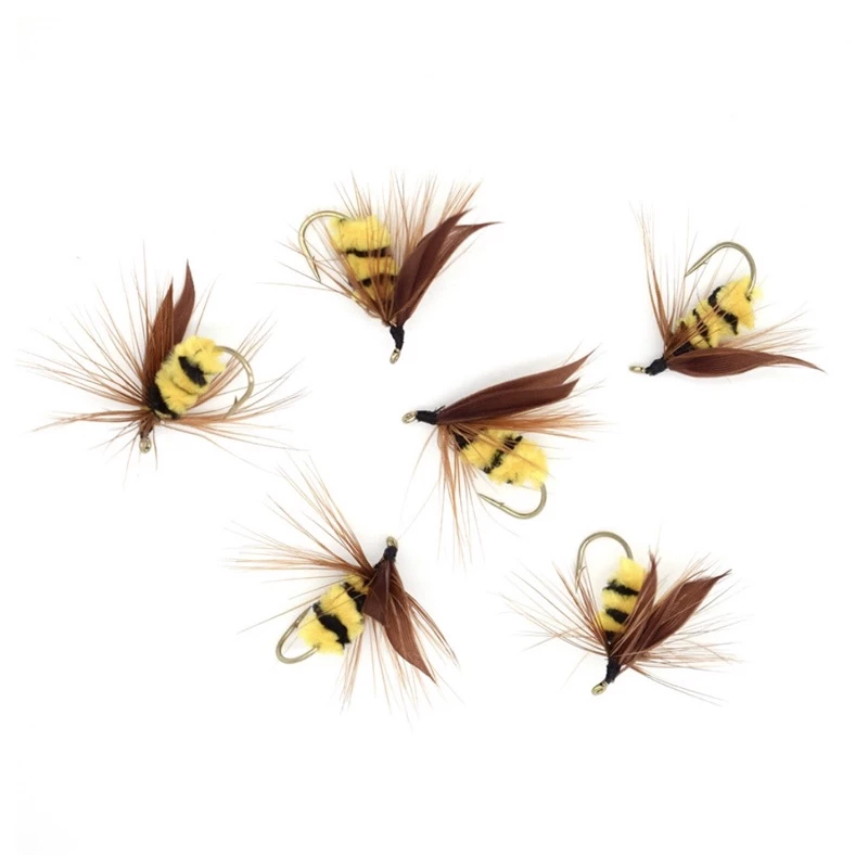 【LUREER】 小蜜蜂毛鉤 5入 14# 微物 手工綁製 精品毛鉤 路亞 毛鉤 溪流 馬口 飛釣 溪哥 助投器 蜜蜂
