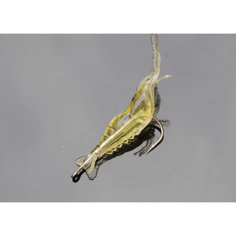【LUREER】 帶鉤仿真小蝦 4公分 一包10入 夜光 路亞 軟蝦 軟餌 軟蟲 根魚 海釣 根魚