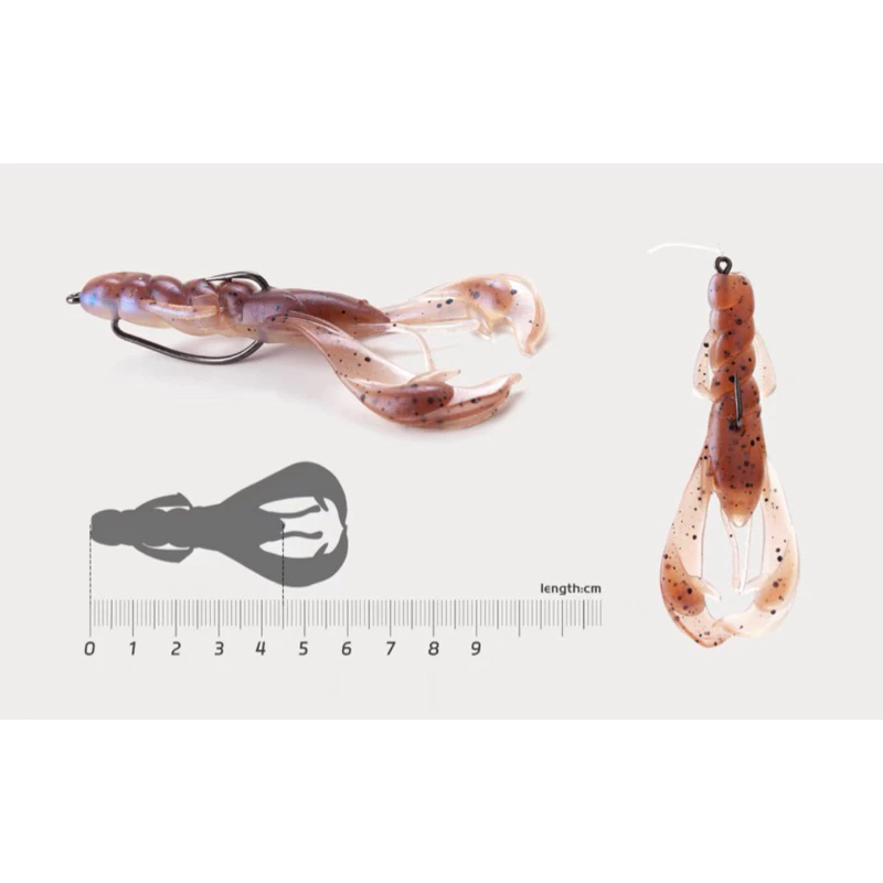 【LUREER】 ROVORO 濃腥浮水小龍蝦 軟蟲 8入 3克/6公分 蝦型軟蟲 根魚 軟蟲 螯蝦 路亞 曲柄鉤 龍蝦