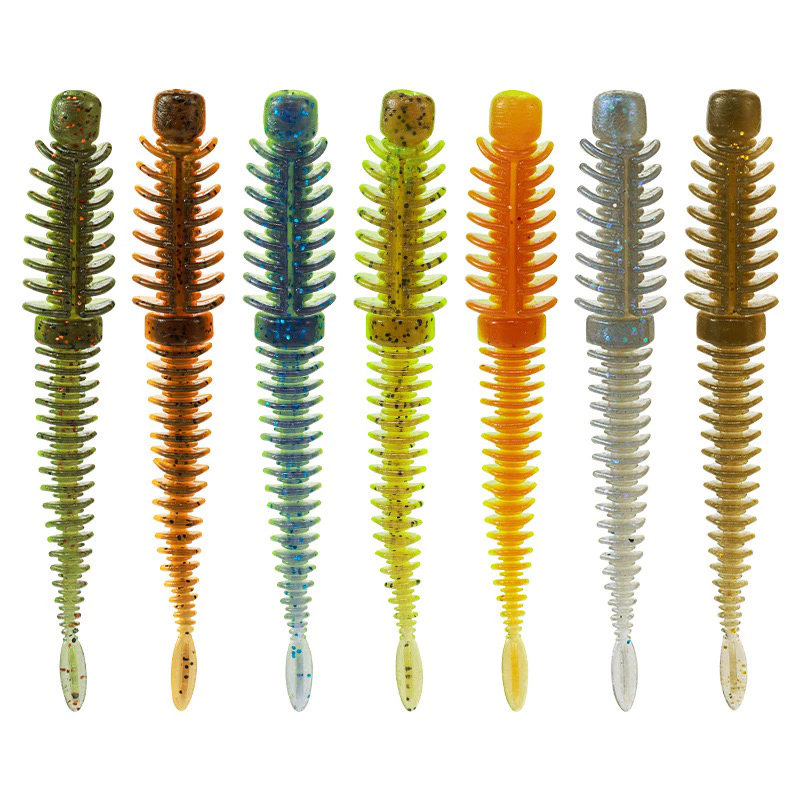 【LUREER】 浮水 反螺紋針尾軟蟲 7.5 / 8.5公分 10入混色 加味 針尾軟蟲 路亞 鱸魚 軟蟲 針尾