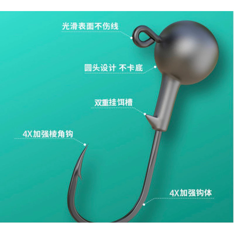 【LUREER】高品質 鉛頭鉤 4X加強 汲頭鉤 「特價」 鉤尖鋒利 軟蟲 防掛 路亞 必備 T尾 捲尾 根魚