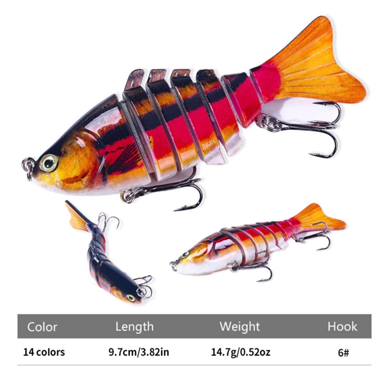 【LUREER】 多節魚 7節 14.7克 路亞 泳型自然 高仿真塗裝 米諾