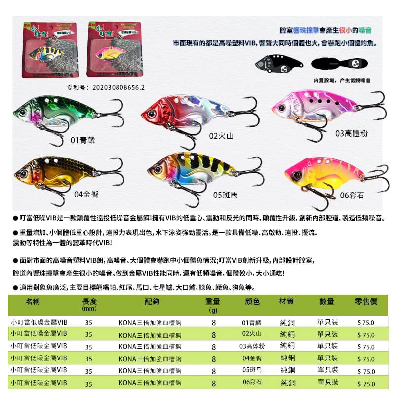 【LUREER】 LUREGEE 小叮噹 VIB 8克 / 15克 內置微響珠 低頻噪音 遠投 顫泳 路亞 叮噹