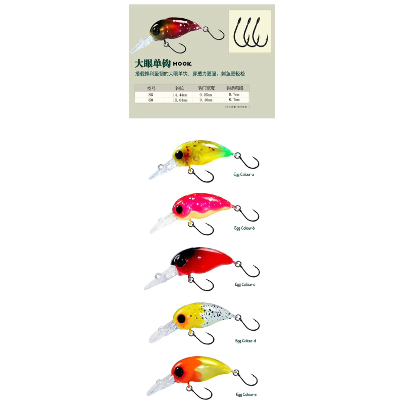 【LUREER】 日系 小蛋殼 小胖 MINI CRANK 4.2克 微物 胖子 搖滾小胖 路亞 馬口