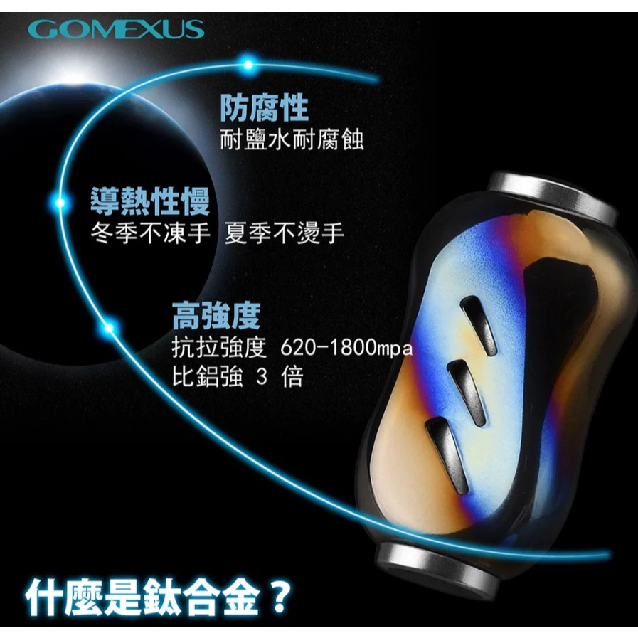【LUREER】GOMEXUS T22 鈦合金改裝握丸 <輕量化 高感度> 路亞 鈦合金 改裝握丸 小烏龜 紡車