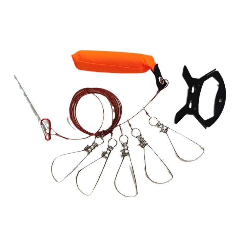 【LUREER】活魚扣 5扣 鋼索3.5米 魚網 控魚器 路亞 磯釣 根釣