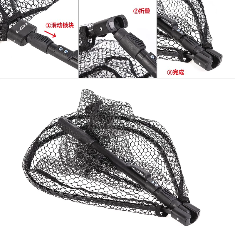 【LUREER】 折疊撈網 網子 方便攜帶 膠網 路亞 釣魚 溪流 捲仔 撈魚網 手竿 漁網