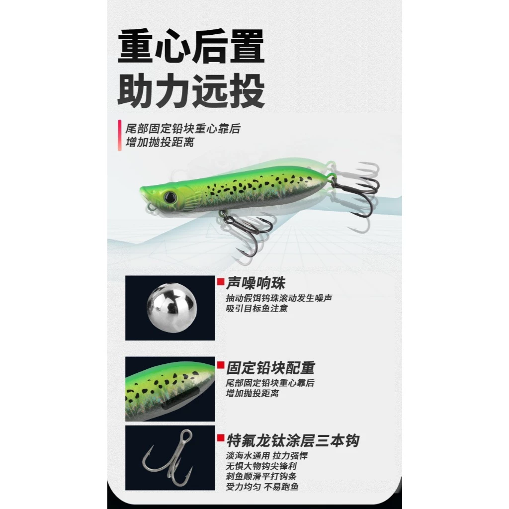 【LUREER】 水面系 浮水鉛筆 <斜口凹陷設計> 7 / 11.5克 路亞 鉛筆 波爬