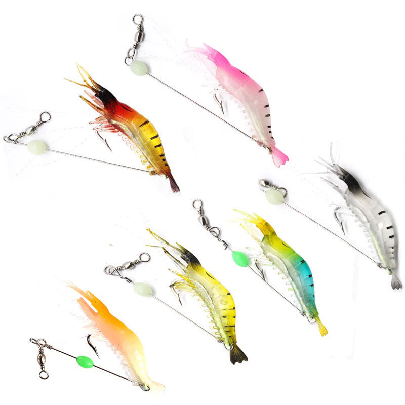 【LUREER】帶鉤大蝦 6.5克 附帶防咬線 緩沉 路亞 根魚 軟餌 軟蟲 軟蝦
