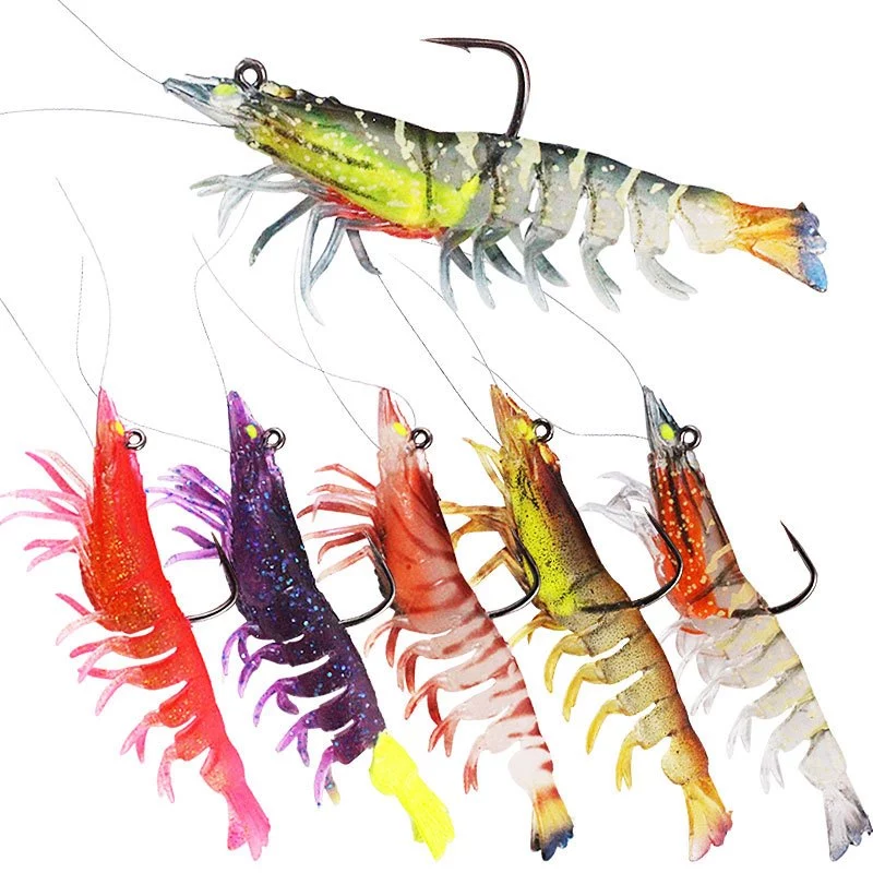 【LUREER】高仿真 包鉛軟蝦 8/12/20克 <帶鉤> 根魚 黑格 紅槽 路亞 軟蟲 軟蝦 擬真