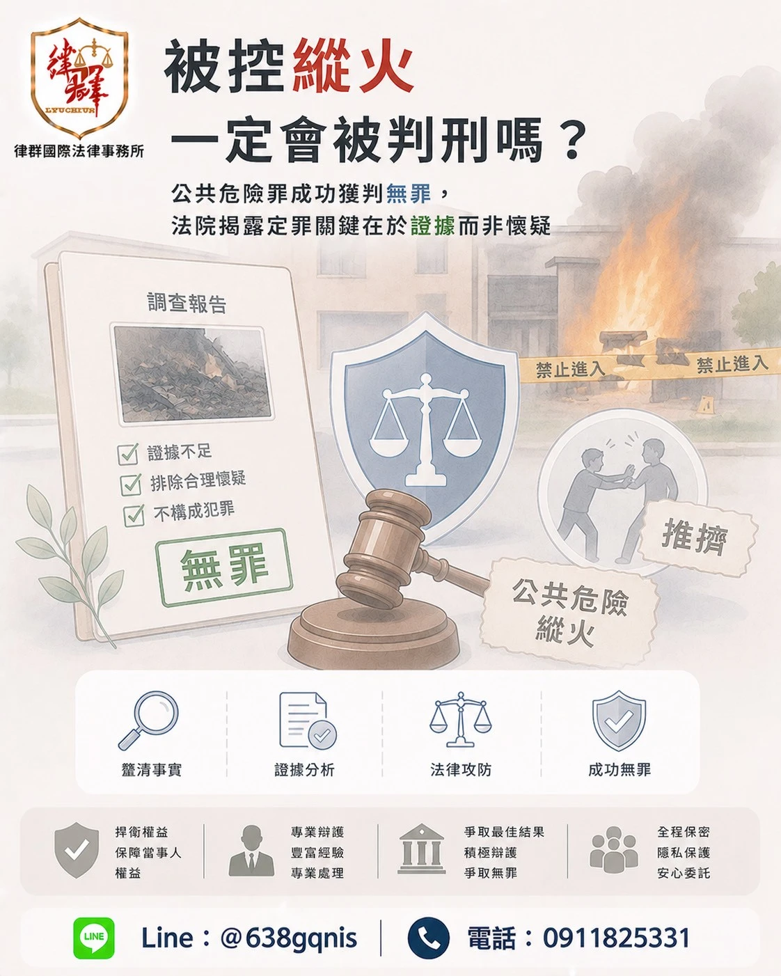 被控縱火一定會被判刑嗎？公共危險罪成功獲判無罪，法院揭露定罪關鍵在於證據而非懷疑