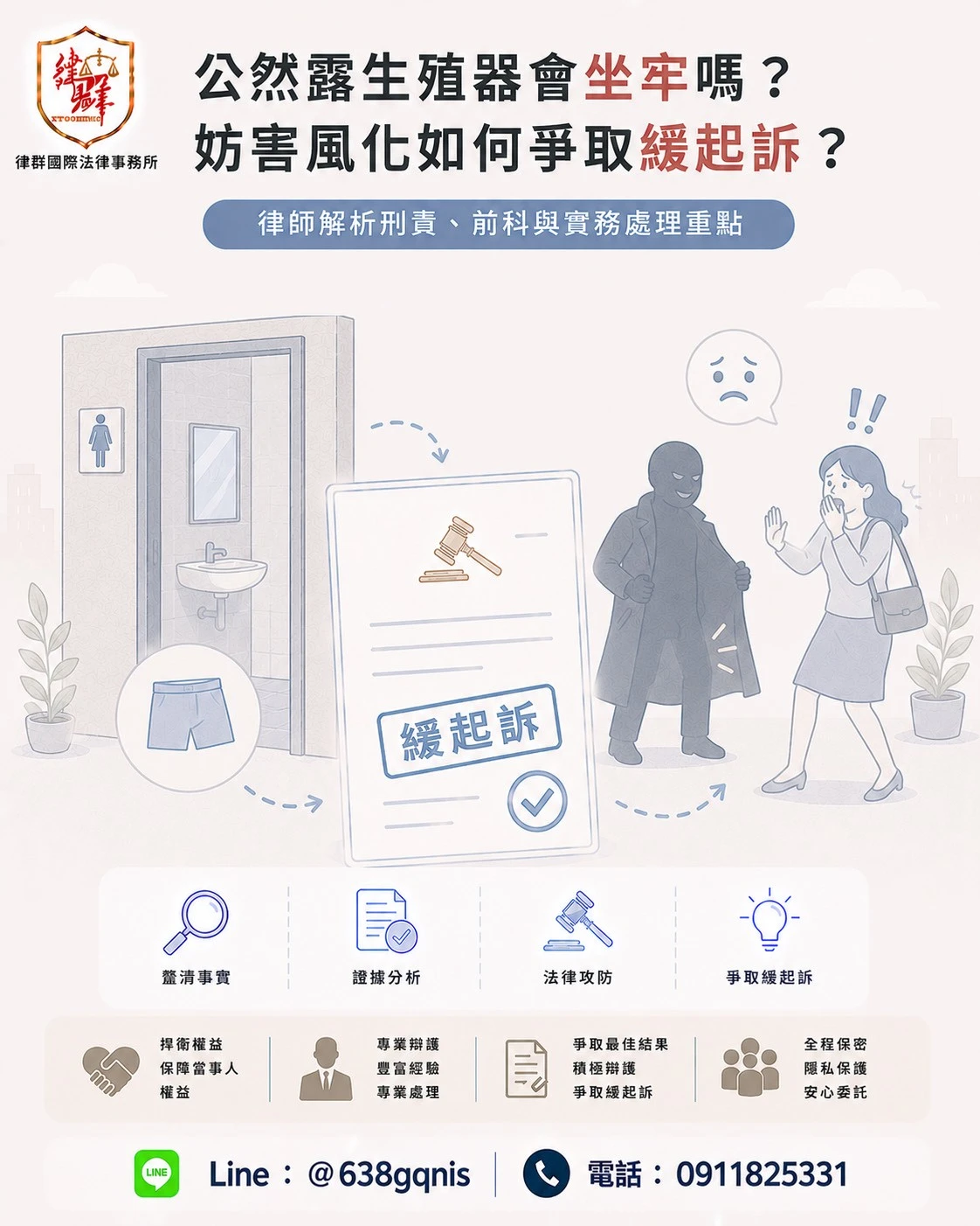 公然露生殖器會坐牢嗎？妨害風化如何爭取緩起訴？律師解析刑責、前科與實務處理重點