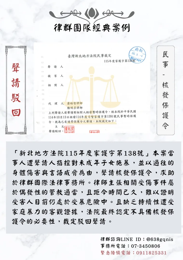 民事｜核發保護令｜聲請駁回