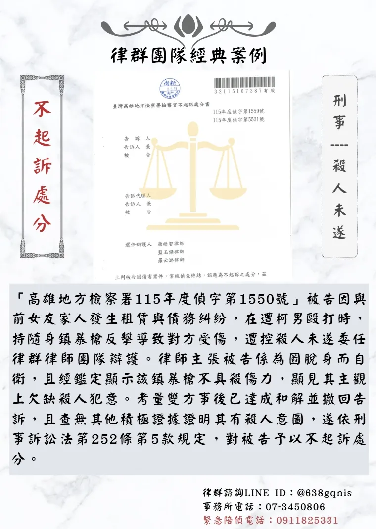 刑事｜殺人未遂｜不起訴處分