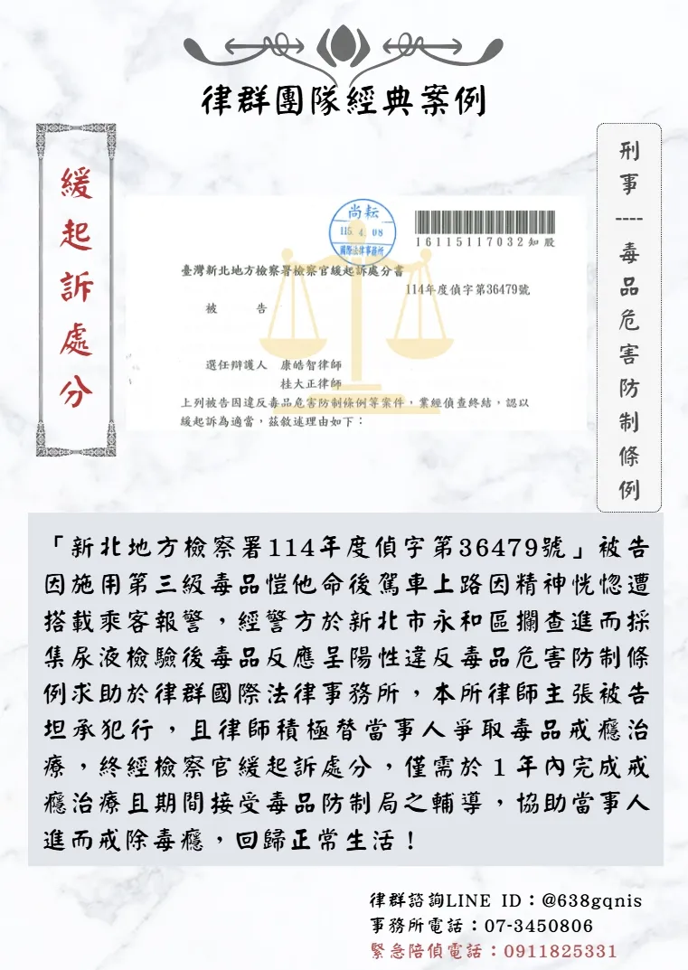 刑事｜毒品危害防制條例｜緩起訴處分