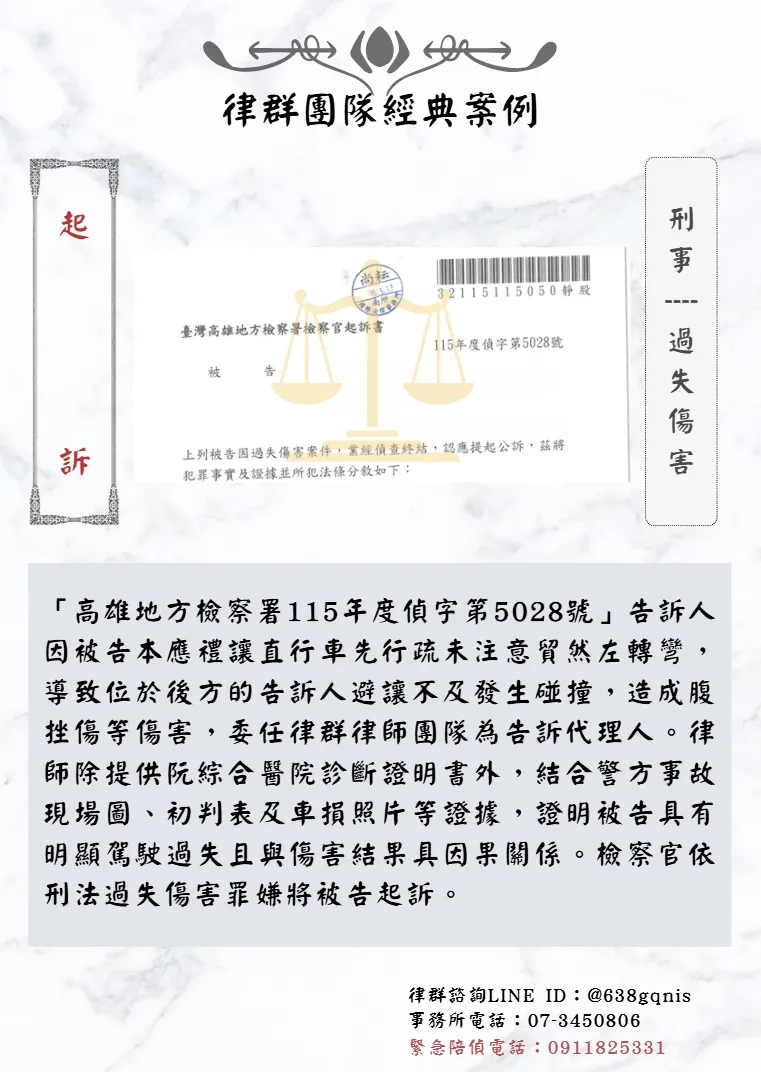 刑事｜過失傷害｜起訴