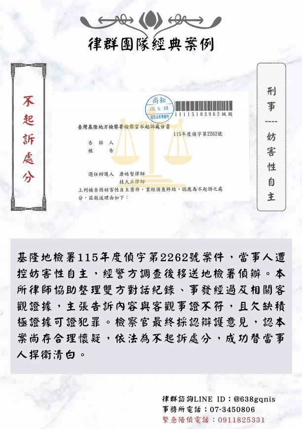 刑事｜妨害性自主｜不起訴處分