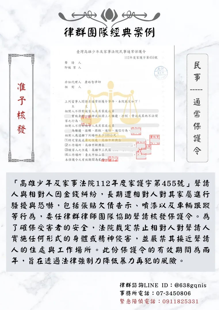 民事｜通常保護令｜准予核發