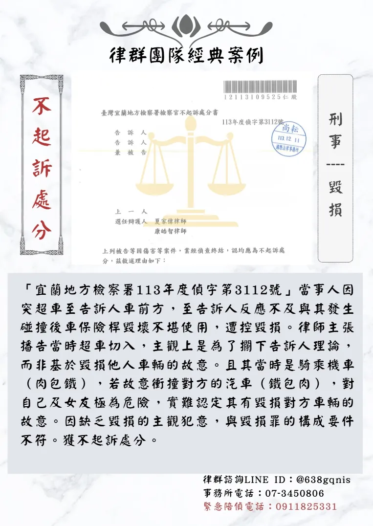 刑事｜毀損｜不起訴處分