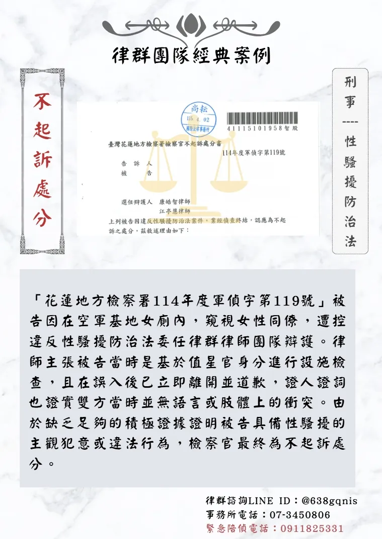 刑事｜性騷擾防治法｜不起訴處分