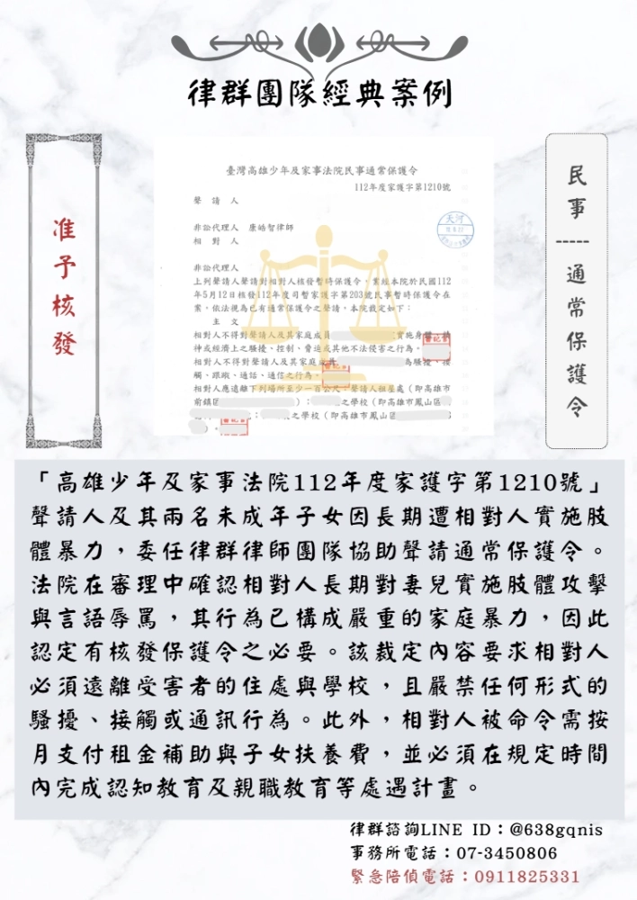 民事｜通常保護令｜准