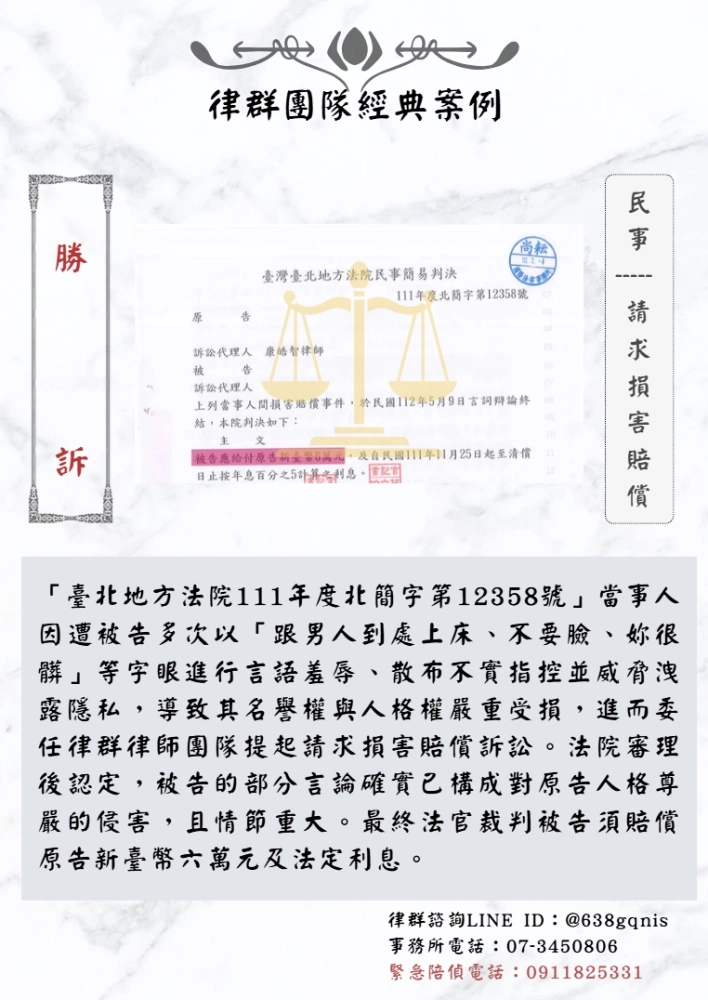 民事｜請求損害賠償｜勝訴