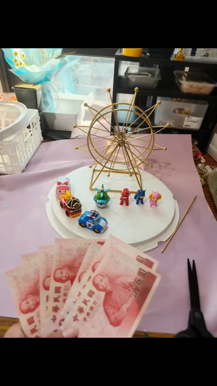 可愛的阿公送三歲的寶貝孫女禮物｜鈔票花｜台北鈔票花