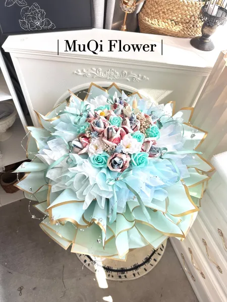 鑽石玫瑰有錢花-30張鈔票