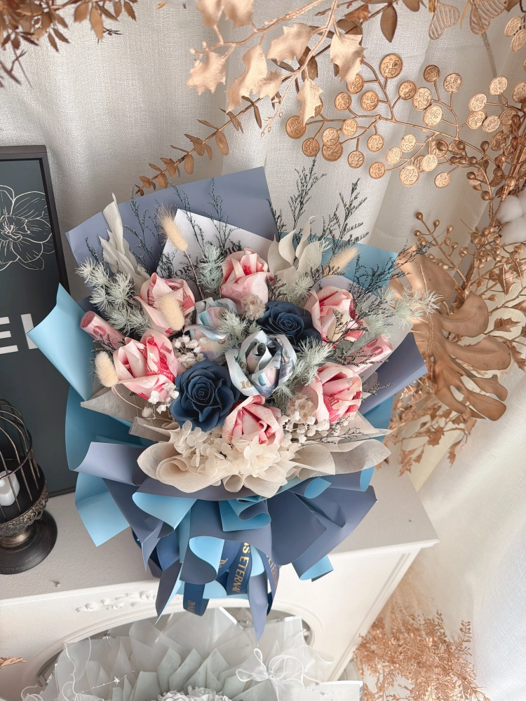 鑽石玫瑰有錢花-26張鈔票