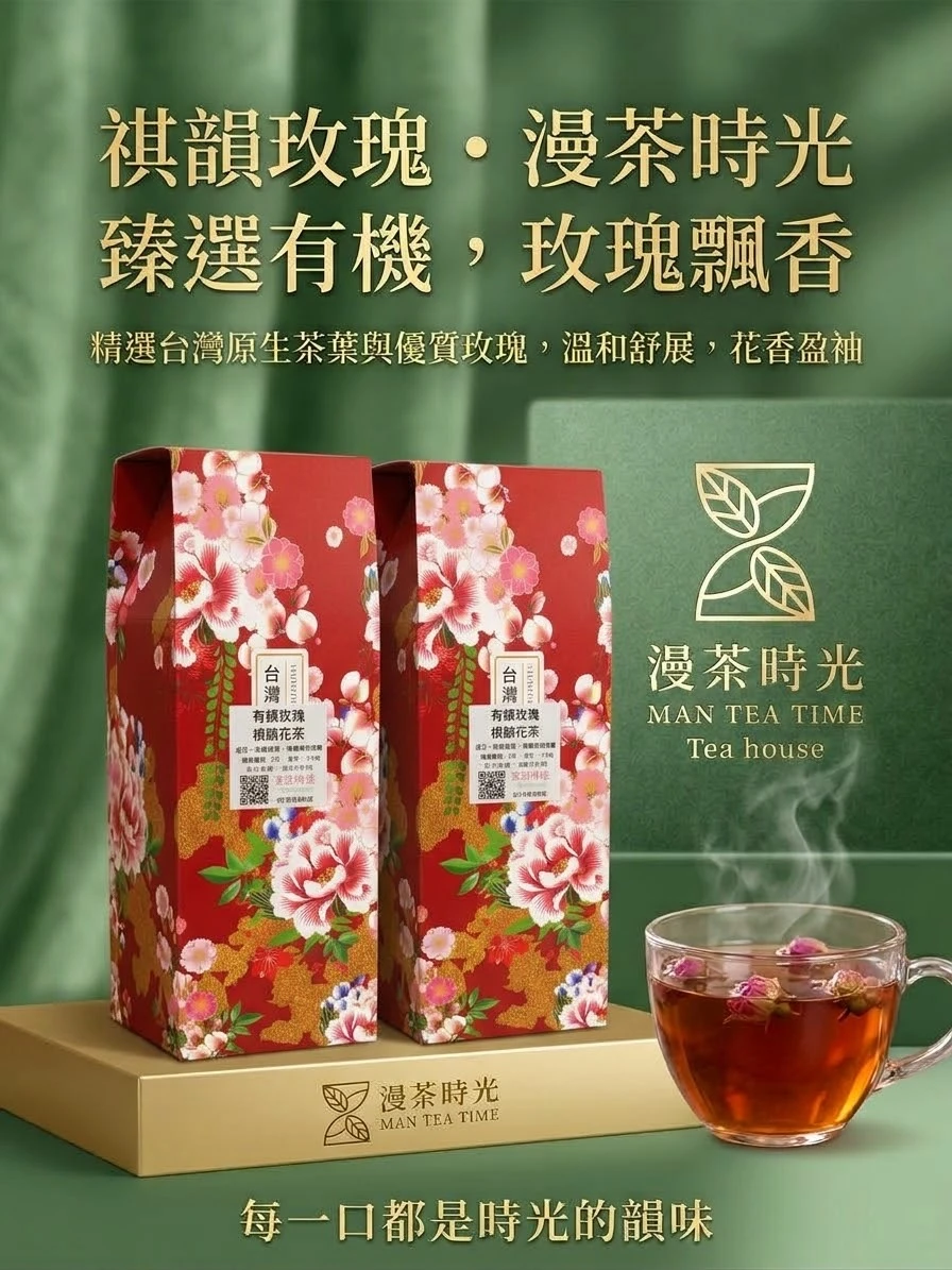 珍藏有機祁韻玫瑰花茶