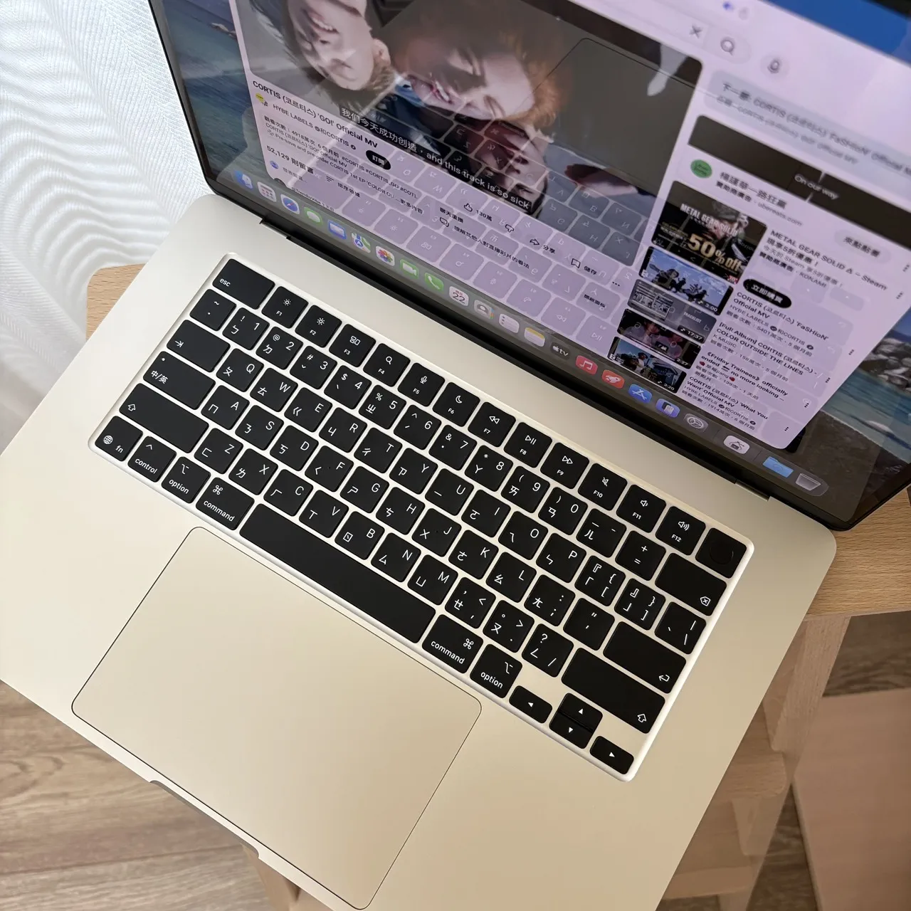 台中 保固2027/2 Apple Macbook Air M4 15吋 16G 256G 星光色 電池100 循環次數9!超新!附購買證明!