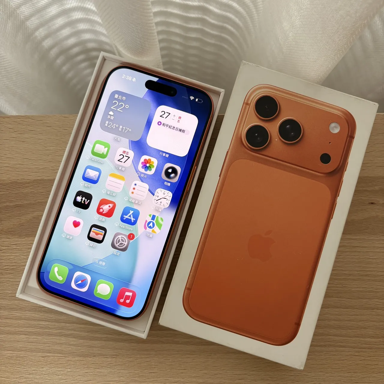 台中 保固2027/1 Apple iPhone 17 Pro 256G 6.3吋 橘色 超新!電池健康度100%!循環56次!