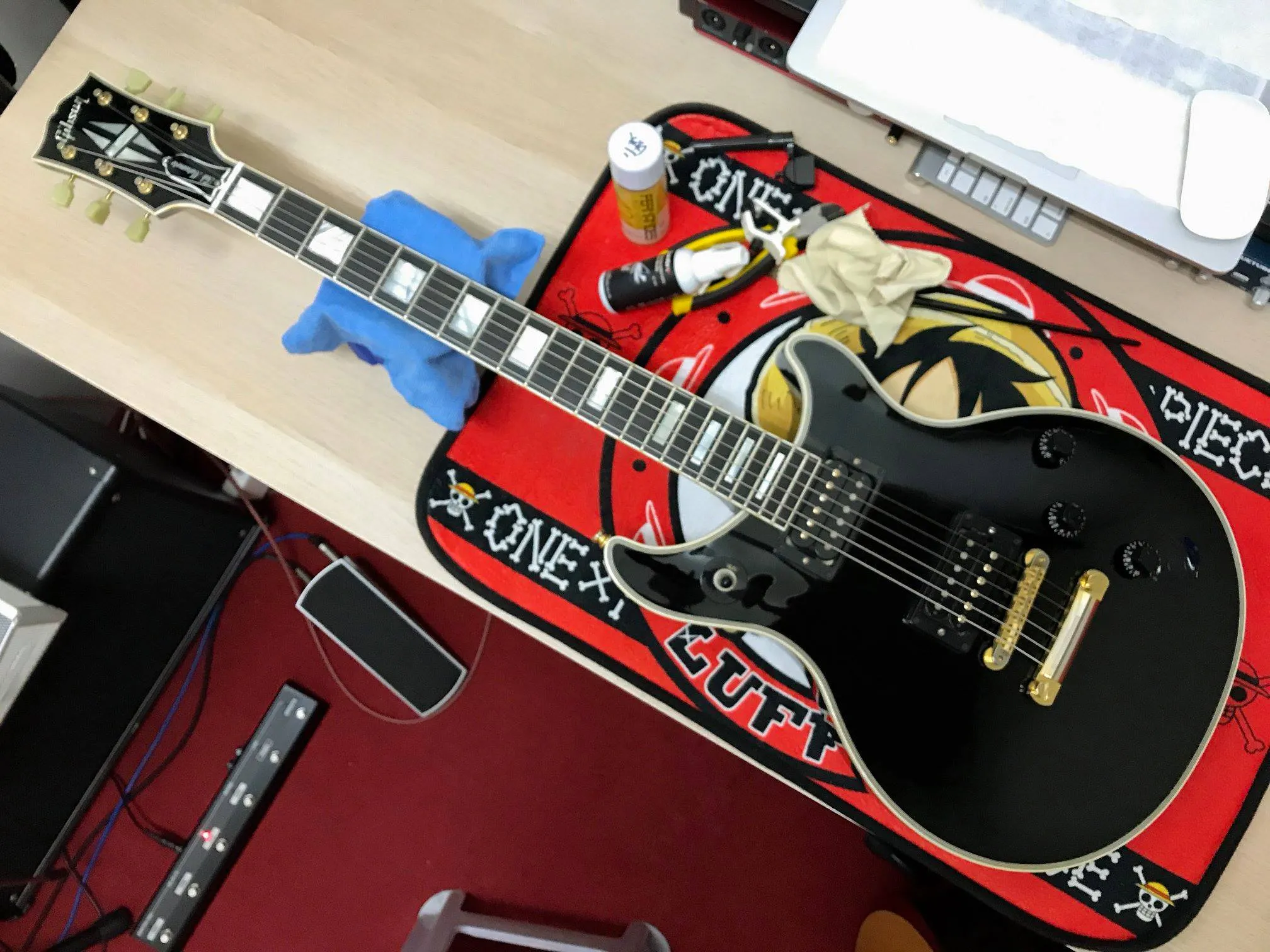 20180630 Gibson Tak Ebony 換弦+保養｜台中樂器保養｜西屯樂器保養