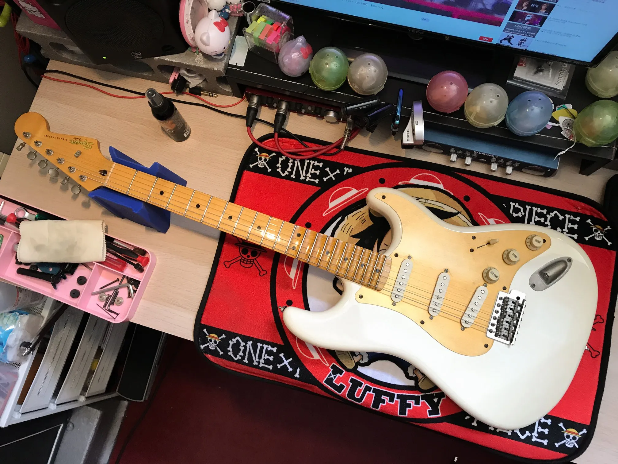 20200413_Squier Stratocaster 換弦+保養｜樂器維修｜台中樂器維修