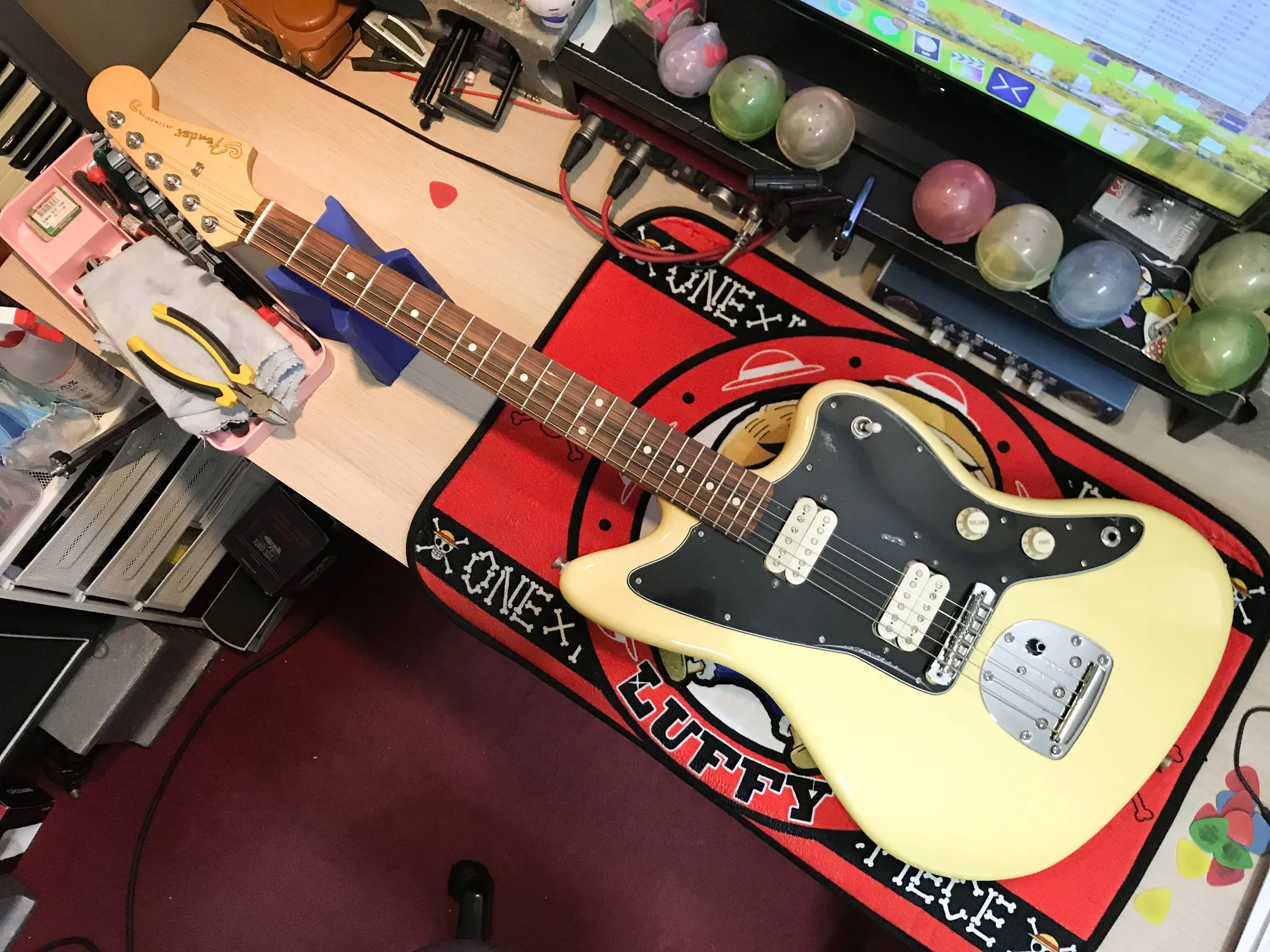 20200420_Fender Jaguar Mexico 換弦＆保養｜台中樂器維修｜西屯樂器維修
