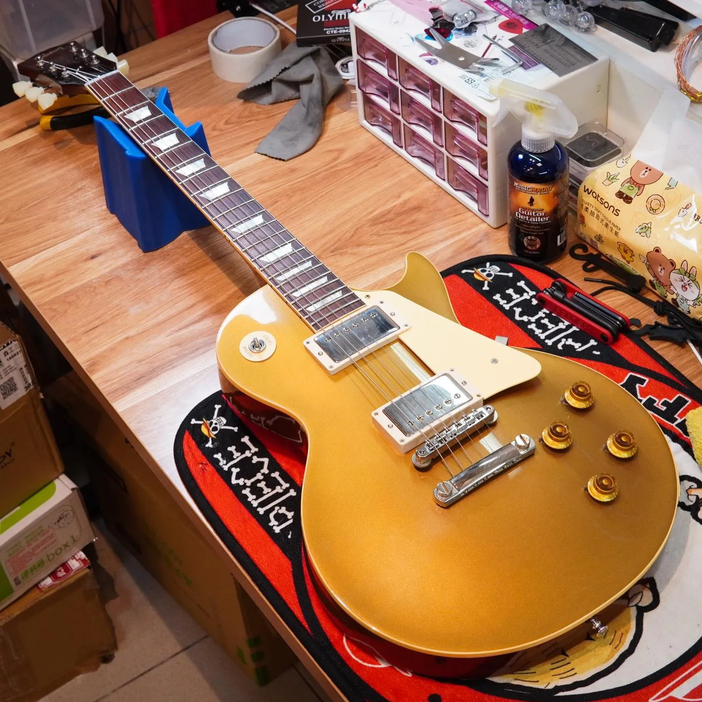 20240409_Gibson reissue 1957 VOS custom shop Les paul 換弦&保養｜吉他課程｜台中吉他課程