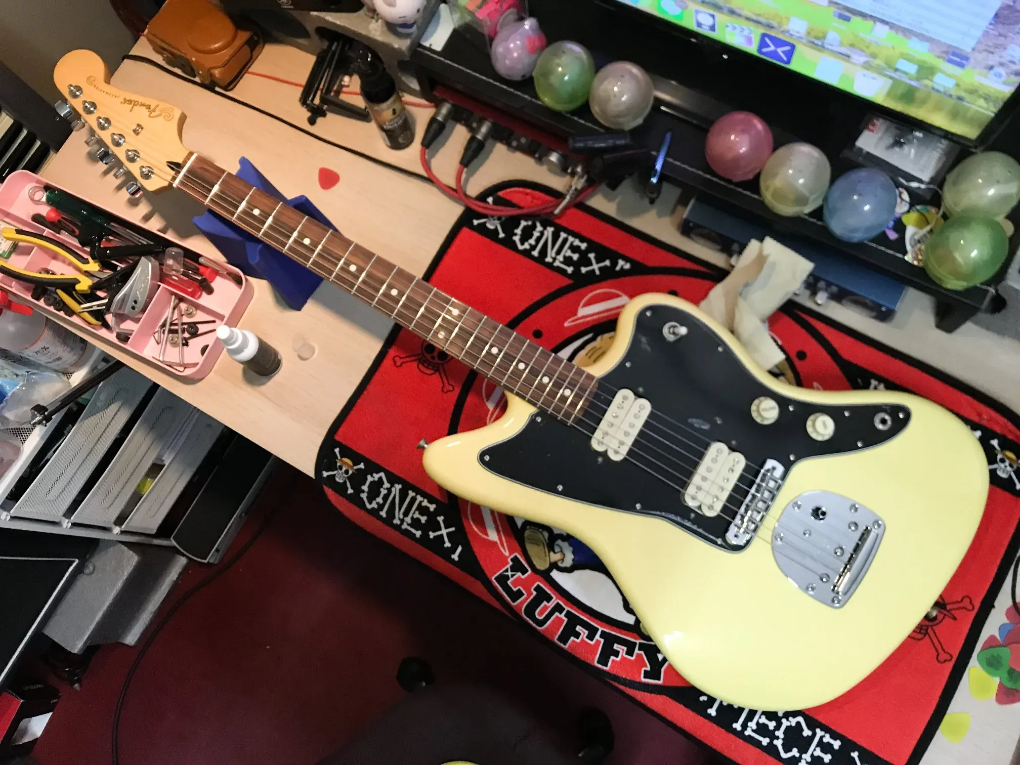 20200420_Fender Jaguar Mexico 換弦＆保養｜台中樂器維修｜西屯樂器維修