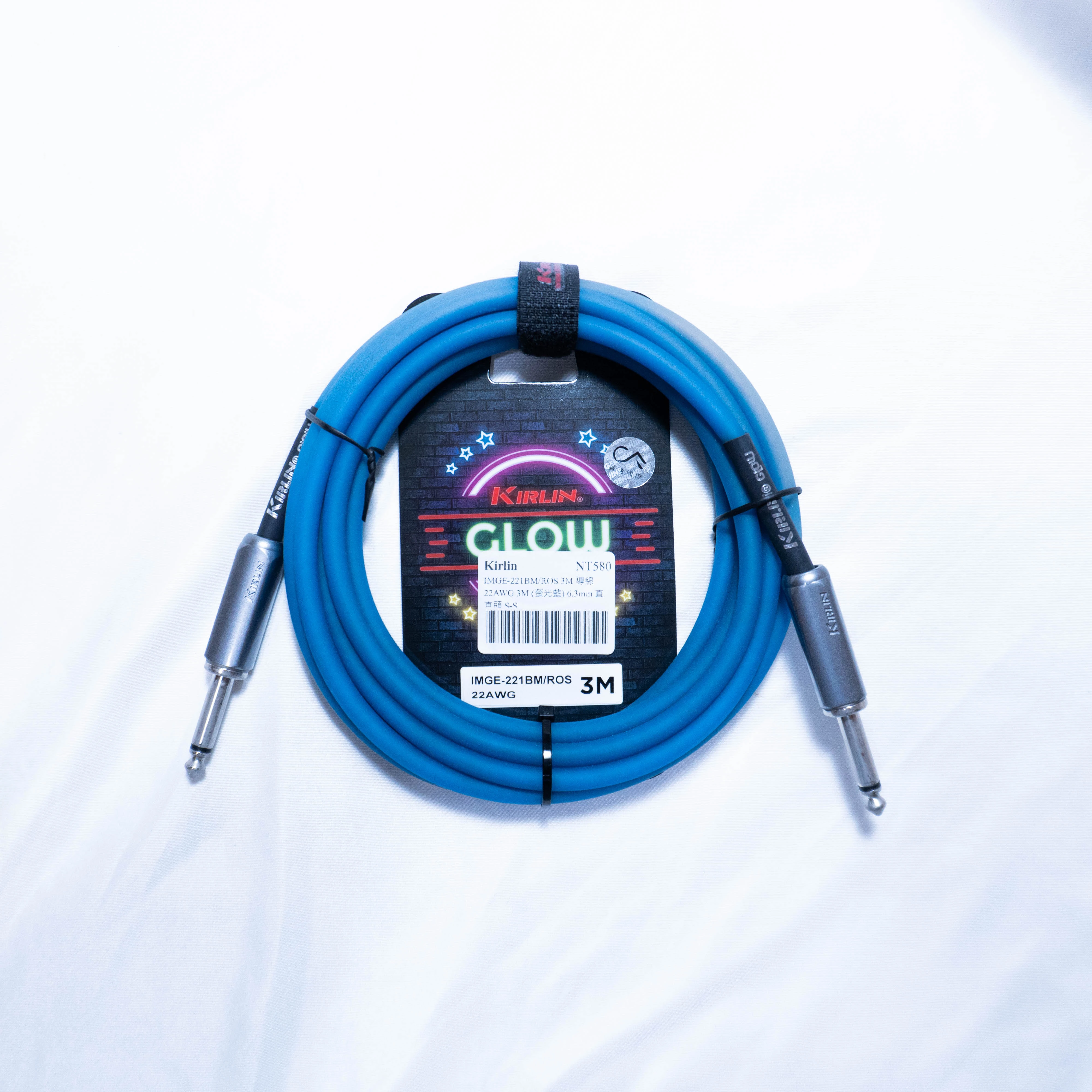 KIRLIN 3米樂器導線 雙直頭 螢光色 IMGE-221BM 