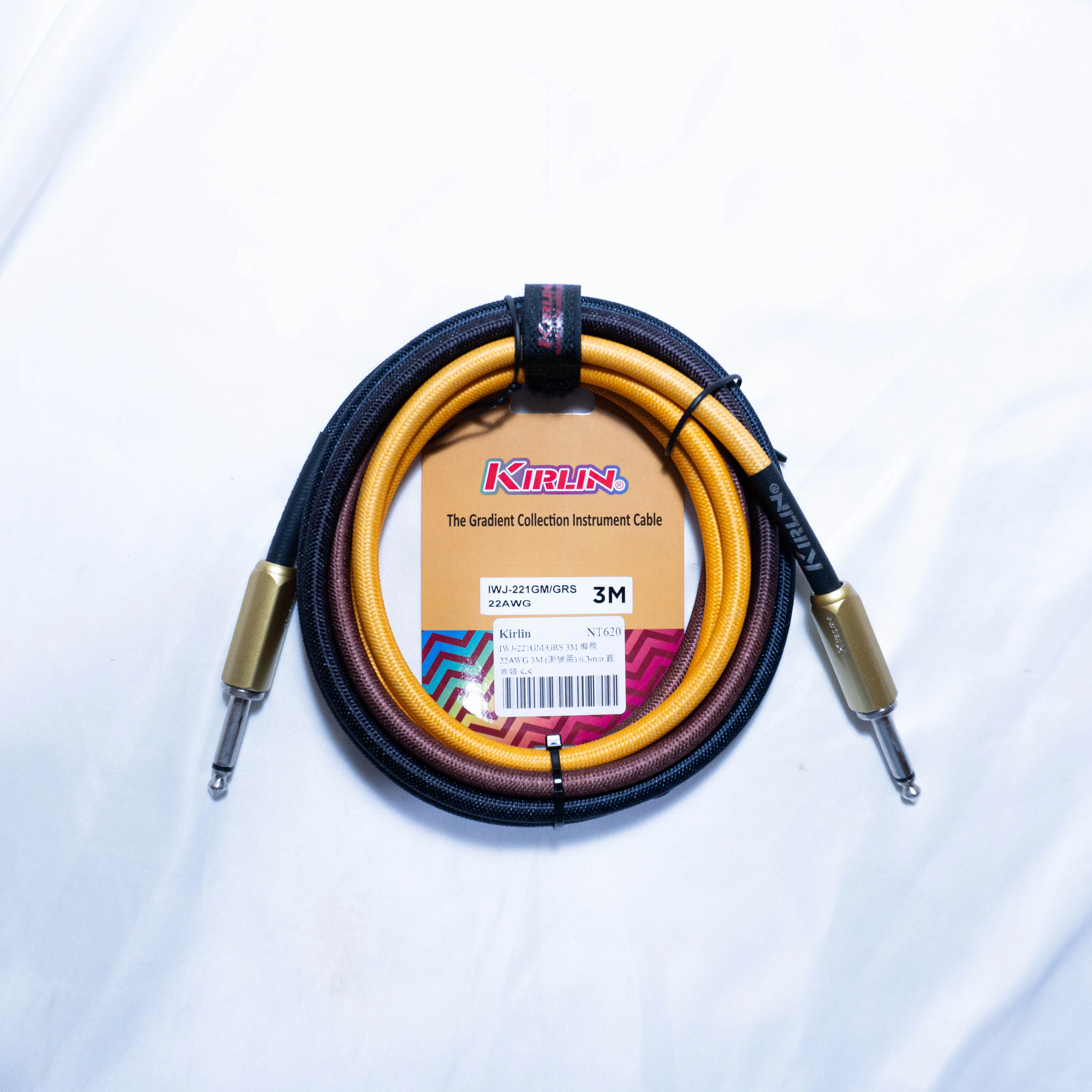 KIRLIN 3米樂器導線 雙直頭 漸層色 IWJ-221GM