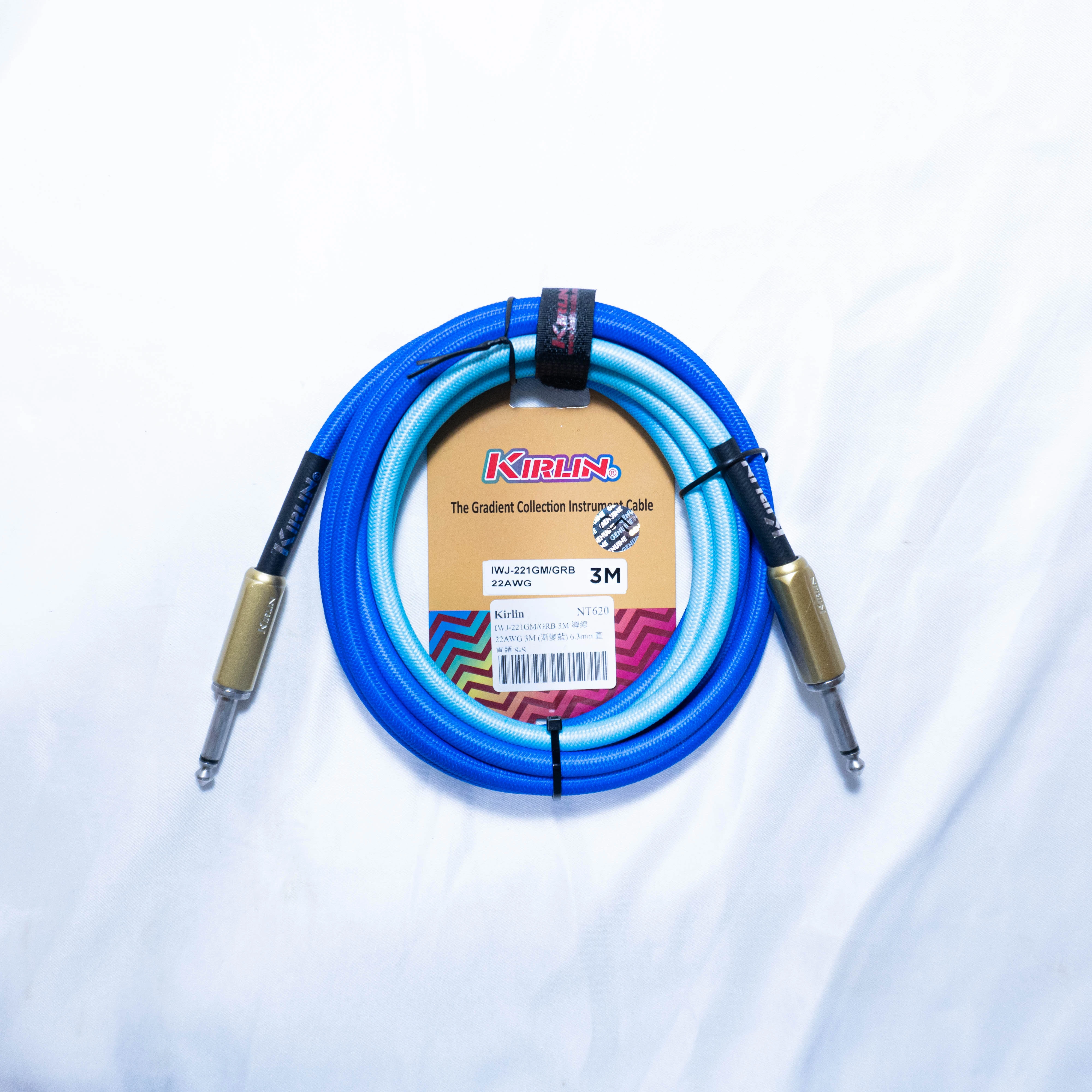 KIRLIN 3米樂器導線 雙直頭 漸層色 IWJ-221GM